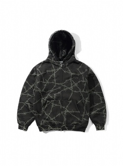 Butter Goods Wired zip thru hood Charcoal