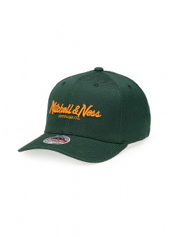Mitchell and Ness Pinscript classic red snapback Green orange