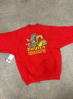 Sportif Vintage John A Brown Excavating crew XL, Red