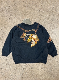 Sportif Vintage Horse crew XL, Black