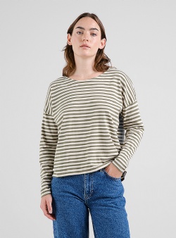 Dedicated Humledal stripes top Leaf green