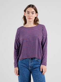 Dedicated Humledal stripes top Fig red