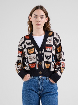 Dedicated Cat bingo Kanan cardigan Black
