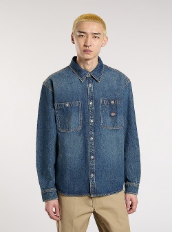 Dickies Mechanic denim shirt Khaki tinted blue