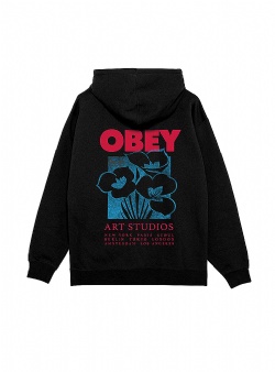 Obey Art studio flowers hood Black