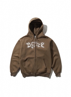 Butter Goods Eruption zip thru hood Chocolate