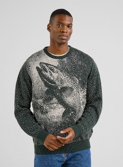 Dedicated Jumping trout Mora sweater Dark green