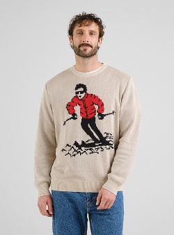 Dedicated Fallen skier Mora sweater Oat white