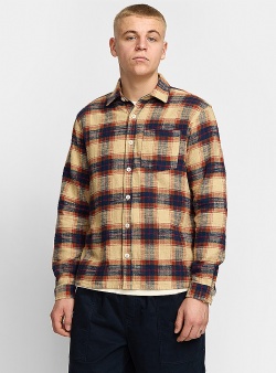 Revolution Check loose shirt Navy