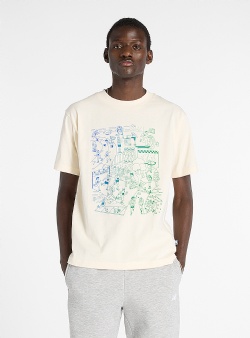 New Balance Athletics relaxed run mural tee Permafrost