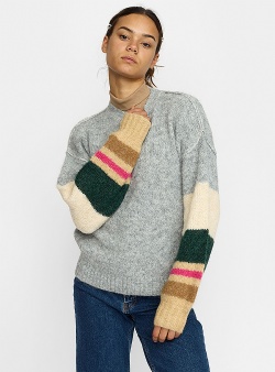 Selfhood Striped mohair sweater Grey