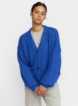 Selfhood Knitted mohair cardigan Blue