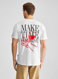 Dedicated Make time for wine tee White