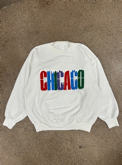 Sportif Vintage Chicago snow crew L?, White