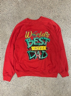 Sportif Vintage Worlds best grand dad christmas crew XL, Red