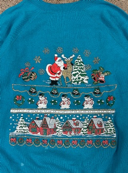 Sportif Vintage Sparkling christmas crew XL, Turquoise