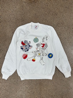 Sportif Vintage Christmas Cats crew S, White
