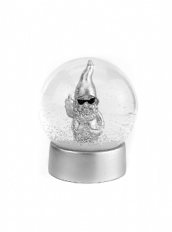 Winkee Naughty gnome snow globe Silver