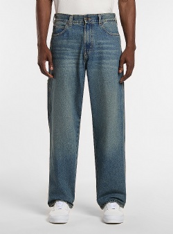 Dickies 958 relaxed baggy tapered work jeans Khaki tinted blue