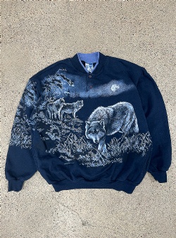 Sportif Vintage Wolfpack button crew