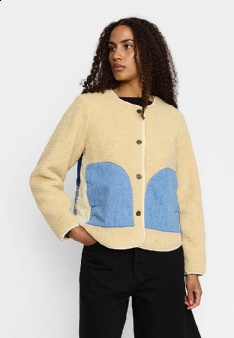 Selfhood Teddy block jacket Off white