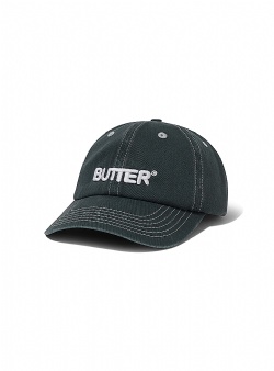 Butter Goods Rounded logo 6 panel cap Washed black