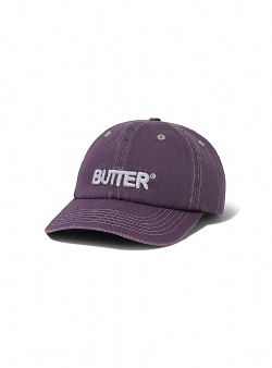 Butter Goods Rounded logo 6 panel cap Washed eggplant