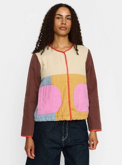 Selfhood Quilted block jacket Off white