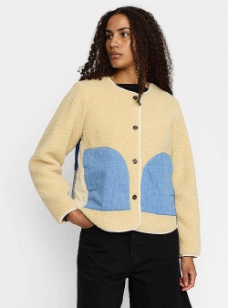 Selfhood Teddy block jacket Off white