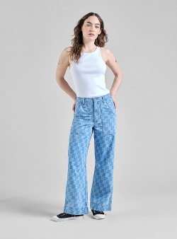 Dedicated Pepita cats Vara denim workwear pants