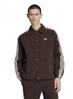 adidas originals 3 stripes coach jacket Aurora coffe