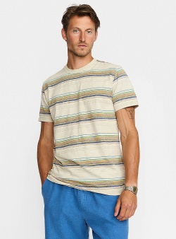 Revolution Striped regular tee Off white