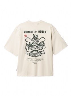 Woodbird Beam lion tee Off white