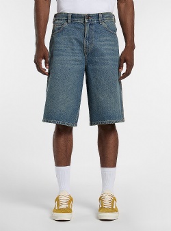 Dickies 958 13 inch loose jeans shorts Khaki tinted blue