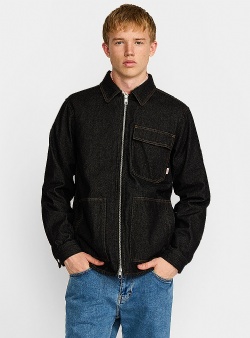 Revolution Zipped denim worker shirt Black