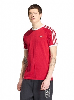 adidas originals 3 stripes tee Team victory red white
