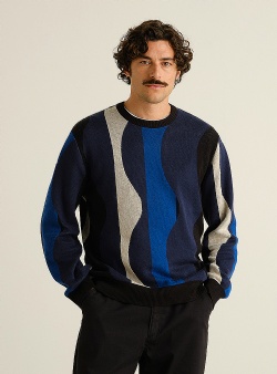 Dedicated Wavy stripe Mora sweater Blue