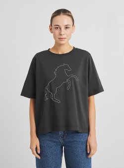 Dedicated Wild horse stitch Vadstena tee Charcoal
