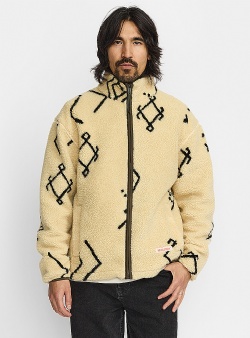 Revolution Printed teddy jacket Off white