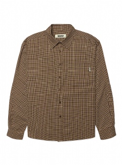 Woodbird Buzo man check shirt Brown honey