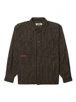 Woodbird Buzo herringbone shirt Dark olive