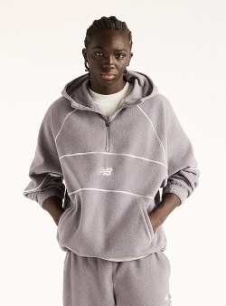 New Balance Track side polar fleece hood Off line grey