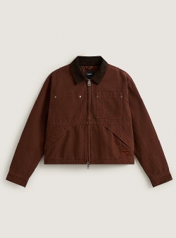Vans Nicola cropped chore canvas jacket w Brown earth