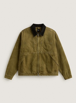 Vans Nico cropped chore canvas jacket Olive brown
