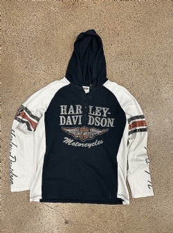 Sportif Vintage Harley Davidson hooded tee 1W, Black